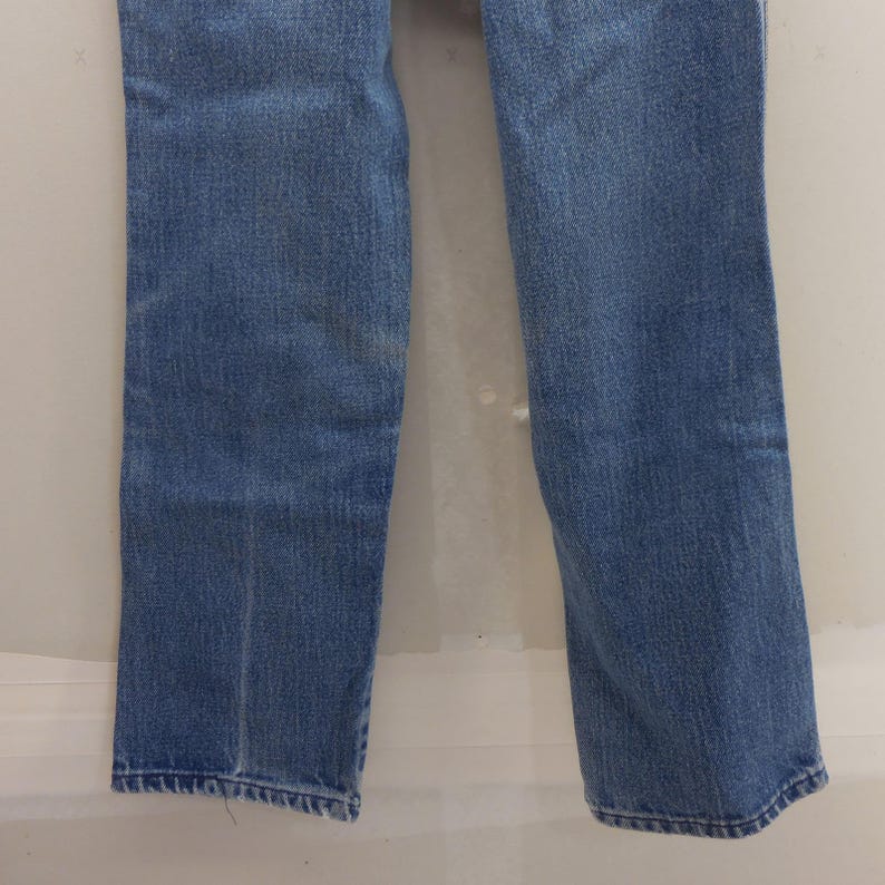 Vintage Wrangler Youth Jeans 10 Regular Tillverkade i USA Blå Thrashed 22x23 595BSWR bild 3