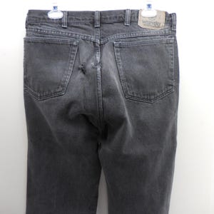 Wrangler Authentic Jeans Mens 34x34 Faded Black Thrashed Distressed Straight Leg image 4
