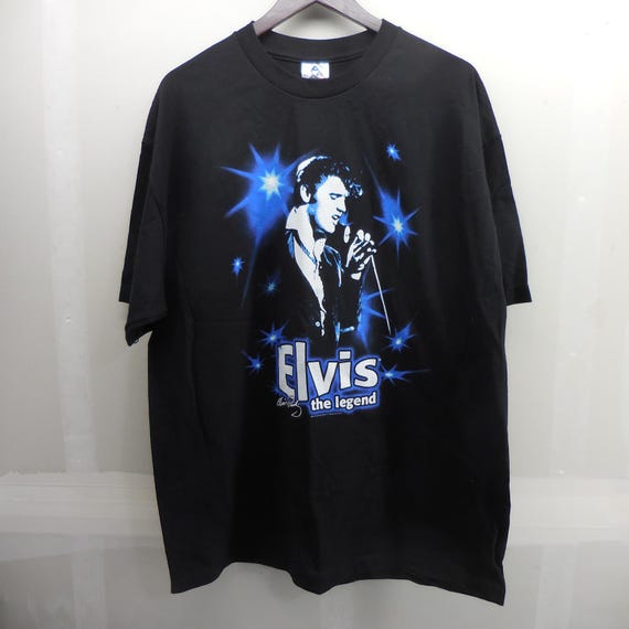Elvis Presley The Legend Shirt Black AAA Alstyle Mens XL Rock Music Graphic Tee