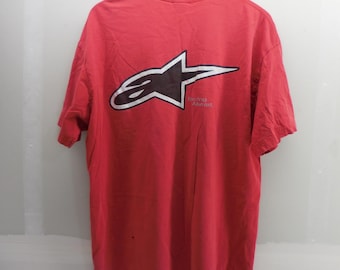 ヴィンテージ アルパインスターズ レーシングアヘッド グラフィックTシャツ レッド XL モトクロス ストリートウェア