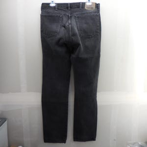 Wrangler Authentic Jeans Mens 34x34 Faded Black Thrashed Distressed Straight Leg image 2