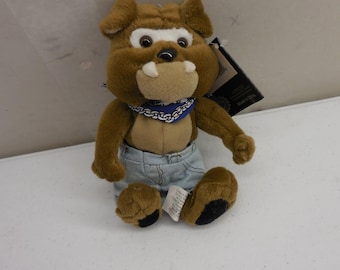 Harley-Davidson Spike Bulldog Bean Bag Plush 1998 Vintage Biker Dog Bandana 7"