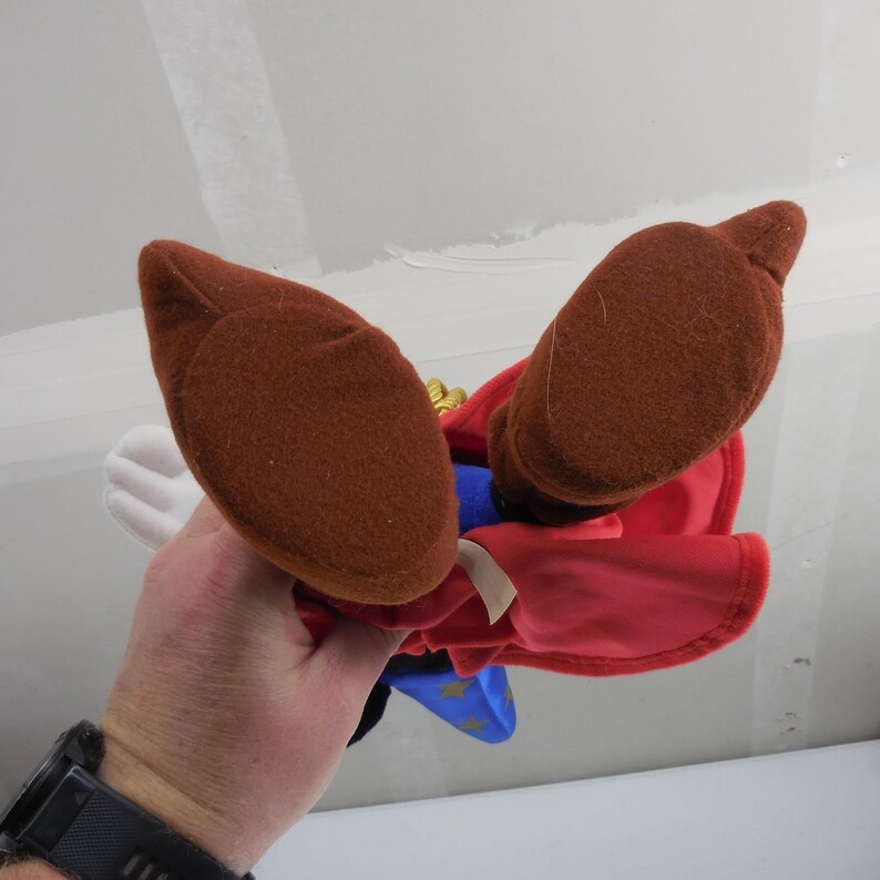 Disney Sorcerer Mickey Mouse Fantasia Plush Wizard Hat Red Robe 15 Inch Vintage image 6
