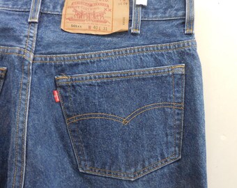 Vintage Levis 501xx Herren Straight Leg Denim Jeans Blue Button Fly 653 USA Made