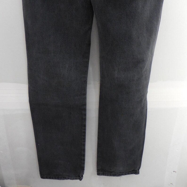 Wrangler Authentic Jeans Mens 34x34 Faded Black Thrashed Distressed Straight Leg image 3