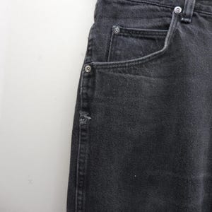 Wrangler Authentic Jeans Mens 34x34 Faded Black Thrashed Distressed Straight Leg image 6