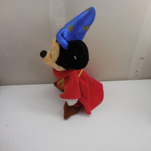 Disney Sorcerer Mickey Mouse Fantasia Plush Wizard Hat Red Robe 15 Inch Vintage image 5