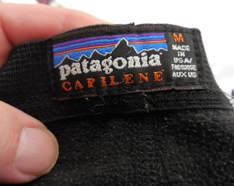 Patagonia Capilene Fleece Base Layer Pants Black Mens Medium Made in USA 41263