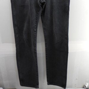Wrangler Authentic Jeans Mens 34x34 Faded Black Thrashed Distressed Straight Leg image 9