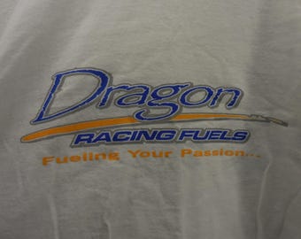 ドラゴンレーシングフューエルズ グラフィックTシャツ メンズXL ホワイト ギルダン ヴィンテージレーシングTシャツ
