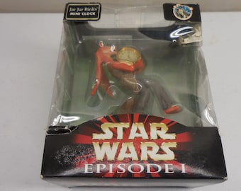 スター・ウォーズ エピソードI ジャー・ジャー・ビンクス ミニ時計 ネルソニック SW1035 ヴィンテージ 1999年製 新品