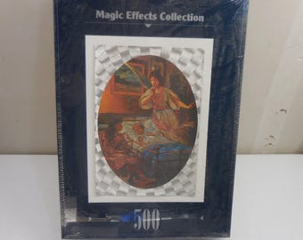 RoseArt Magic Effects Bedtime Angel 500 Piece Jigsaw Puzzle Metallic Shimmer NEW