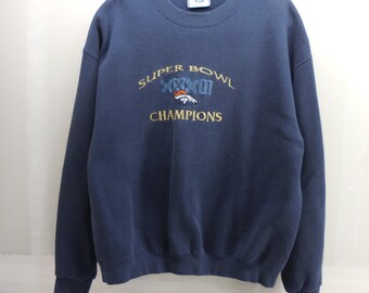 Vintage Lee Denver Broncos Super Bowl XXXII Champions Sweatshirt Navy Blue XL