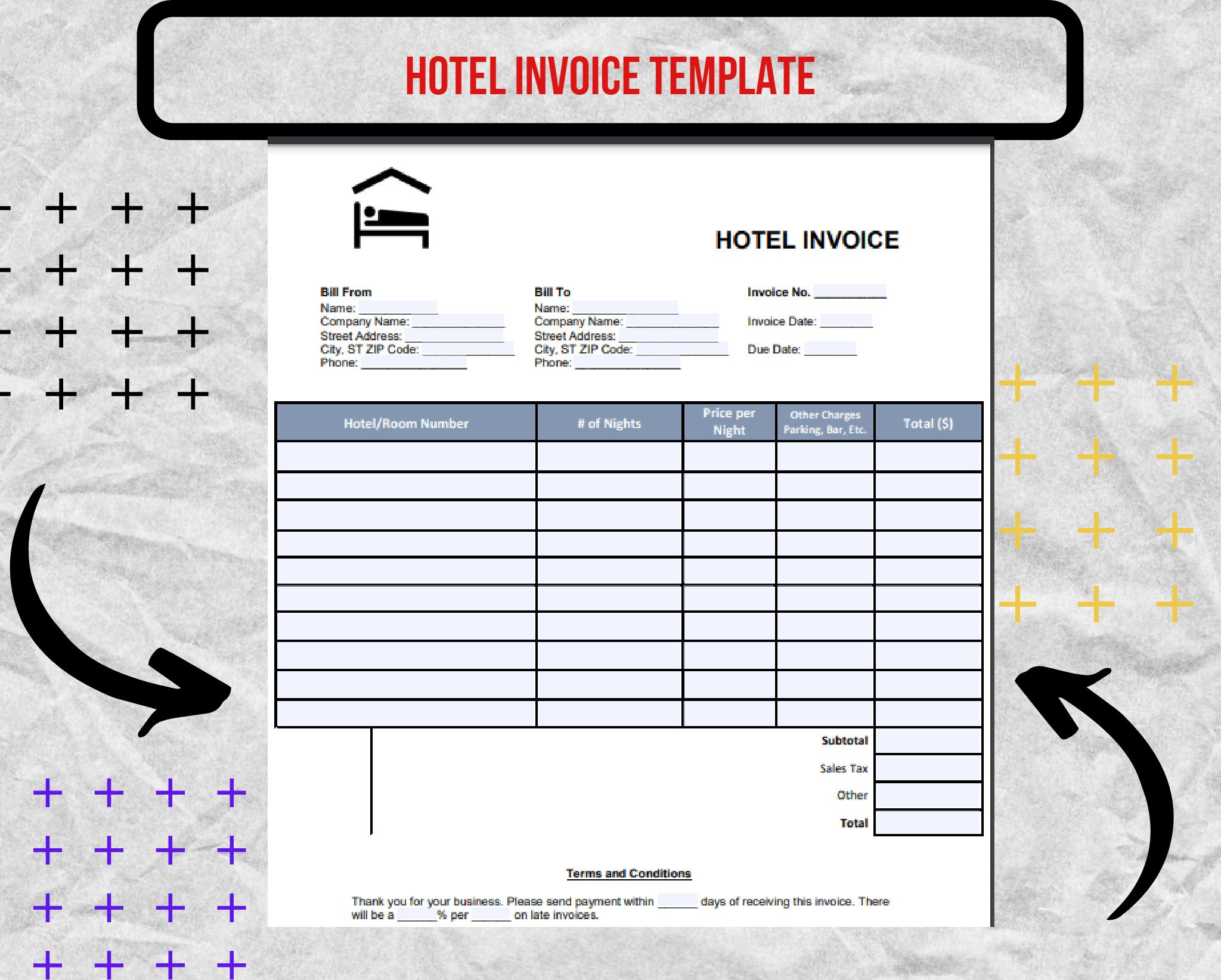 Hotel Receipt Hotel Receipt Forms Hotel Receipt Template Etsy