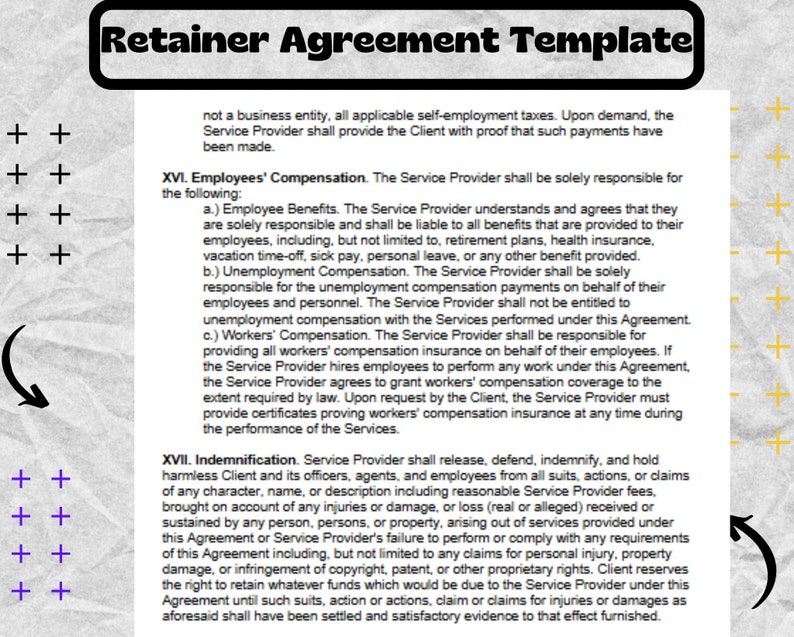 Retainer Subscription Form Retainer Agreement Template Sample Retainer Agreement Form - Etsy