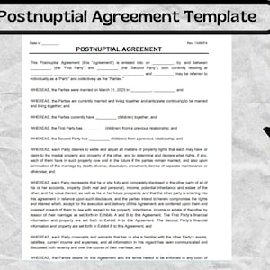 Postnuptial Agreement Template , Postnuptial Agreement form , Postnuptial Agreement
