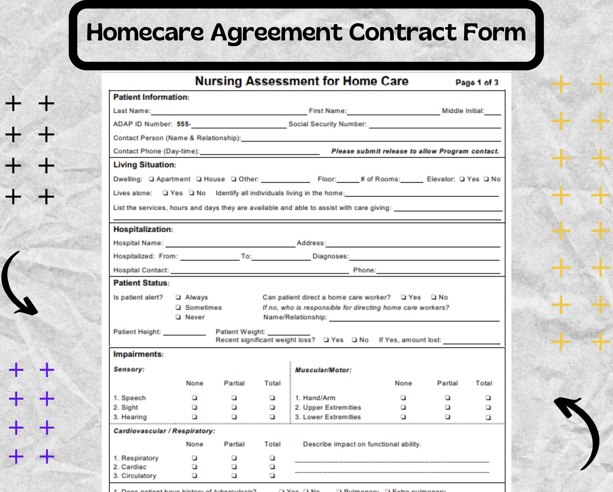 Homecare Agreement Contract Form Home Health Care Evaluation Form Homecare Agreement Contract Form Home Health Care Evaluation Form