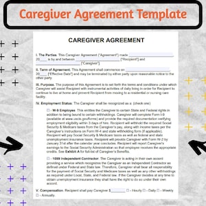 Caregiver Agreement Form - Caregiver Agreement Template - EASY TO EDIT