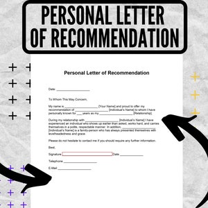 Formulario de carta de recomendación personal, plantilla de carta de recomendación personal, carta de recomendación personal