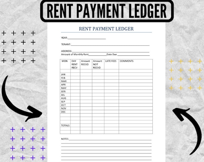 Monthly Yearly Rent Payment Tracker - Rental Payments Tracker - PDF ...