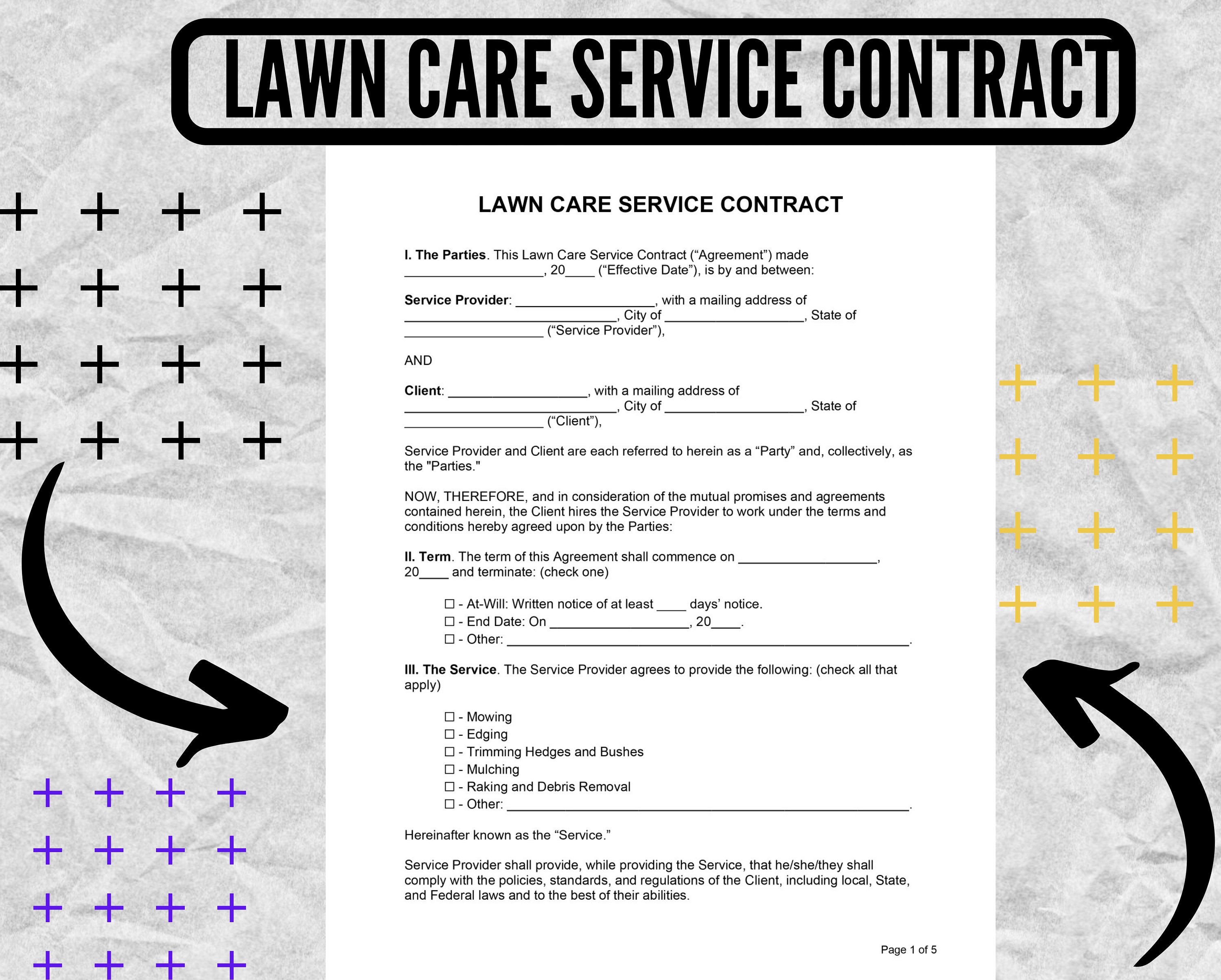 Lawn Care Service Contract Landscaping Contract Garden Care