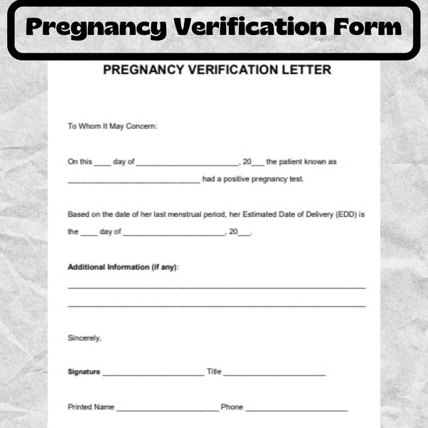 Pregnancy Verification - Pregnancy Verification form , Pregnancy Verification template - DOCX & PDF