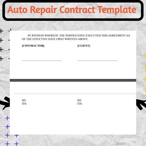 Auto Repair Contract , Auto Repair Forms , Vehicle Repair Contract ...