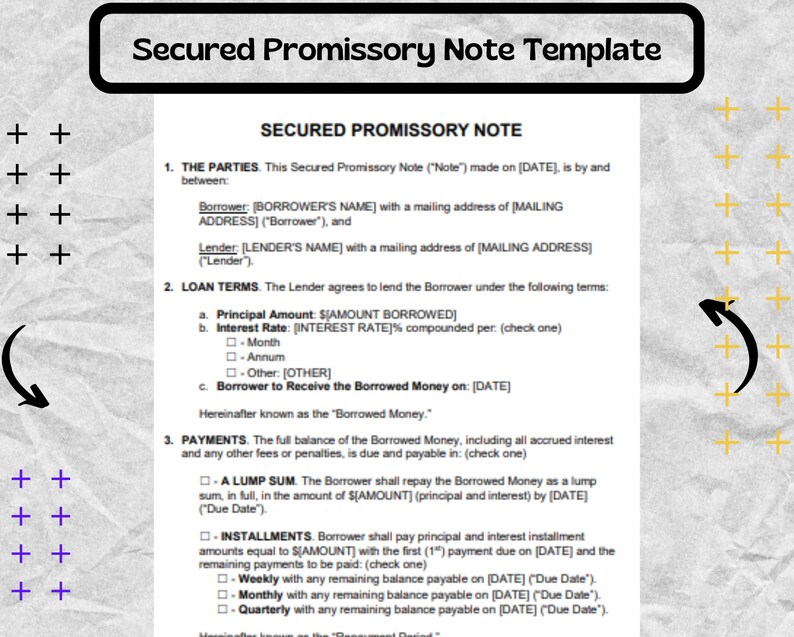 Secured Promissory Note Form - Secured Promissory Note Template ...