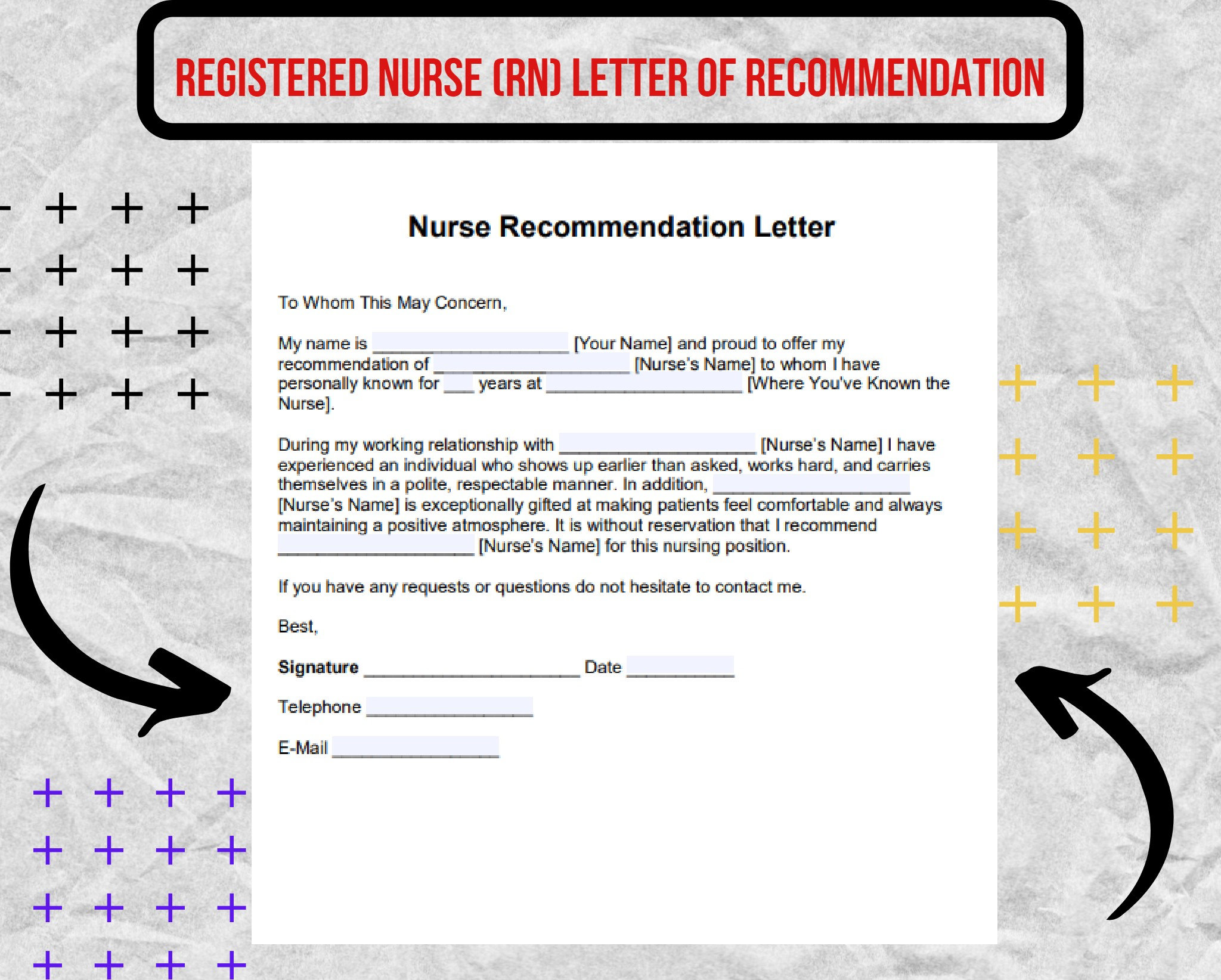 Registered Nurse RN Letter of Recommendation Template Registered Nurse