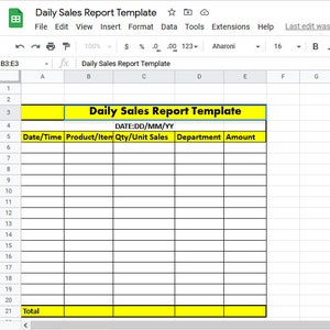 Daily Sales Report Template, Daily Sales Report form