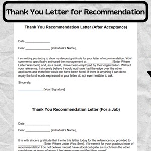 Plantilla de carta de agradecimiento por recomendación - Formulario de carta de agradecimiento por recomendación - Archivo PDF editable