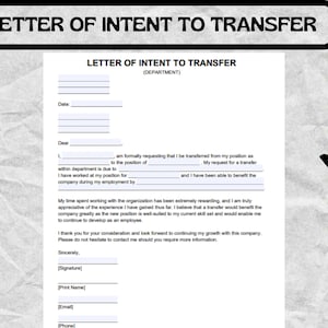 Carta de Intenção de Trabalho do Departamento de Transferência - Formulário de Carta de Intenção de Trabalho do Departamento de Transferência - Modelo de Carta de Intenção de Trabalho do Departamento de Transferência