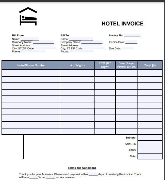 hotel receipt hotel receipt forms hotel receipt template etsy