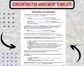 Subcontractor Agreement Template |  Subcontractor Agreement forms |  Subcontractor Agreement