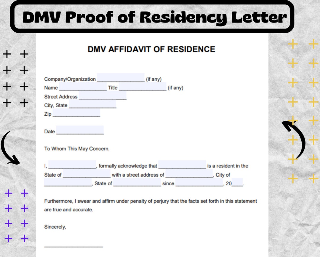 DMV Proof Of Residency Letter DMV Proof Of Residency Letter Form DMV 