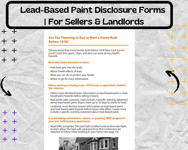 Leadbased Paint Disclosure Forms for Sellers & Landlords Etsy