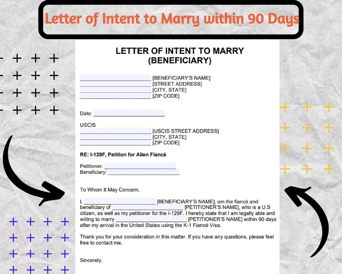 Letter of Intent to Marry Within 90 Days , Petitioner & Beneficiary Letter of Intent to Marry Within 90 Days , Petitioner & Beneficiary
