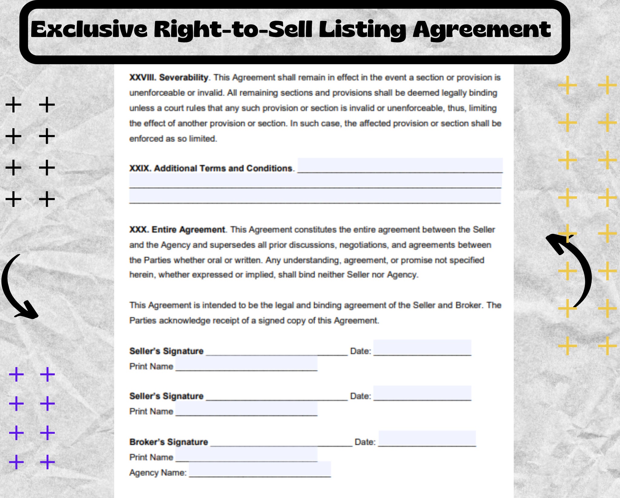 Exclusive Right-to-sell Listing Agreement,exclusive Right-to-sell ...