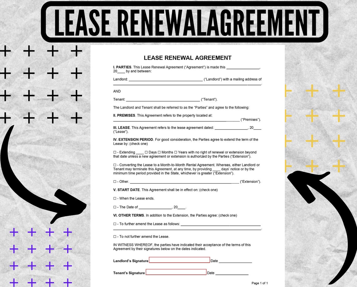 Lease Renewal Agreement / Lease Renewal Agreement Form / Lease Renewal