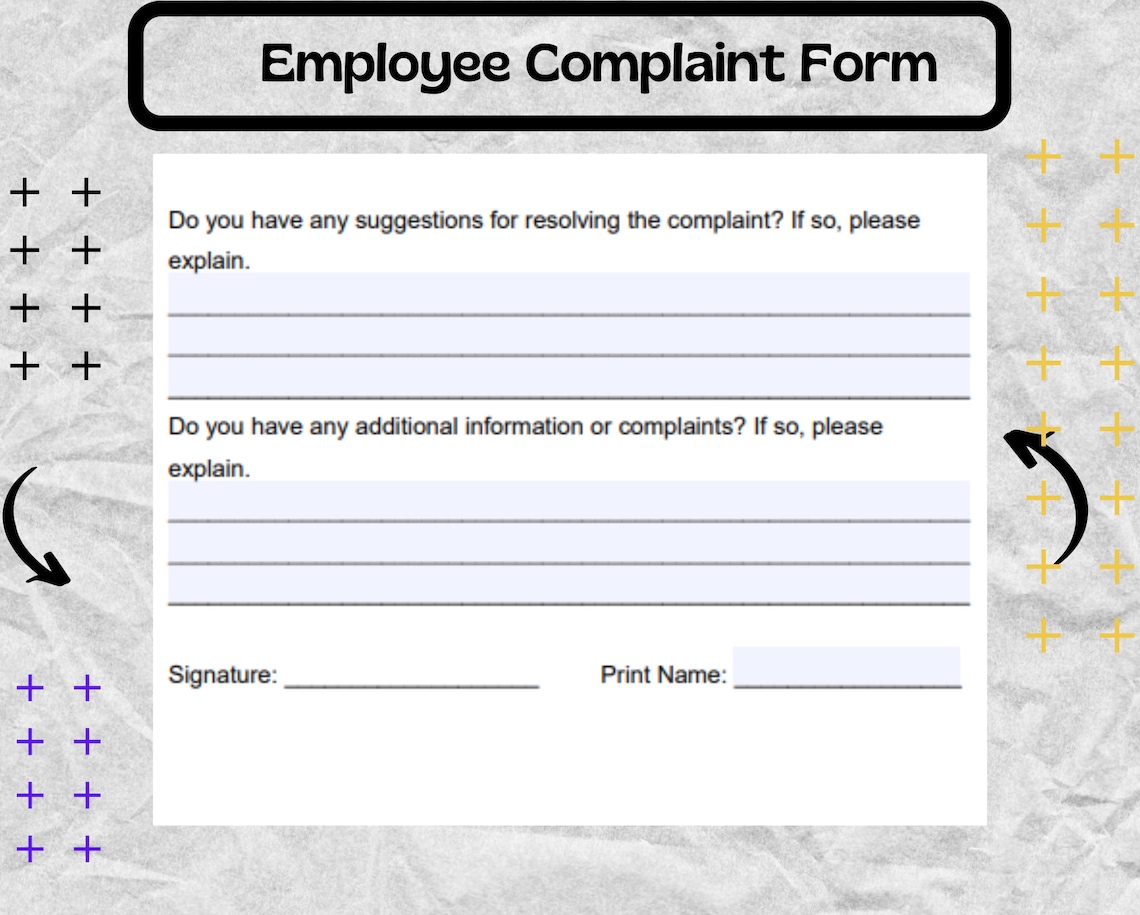 Employee Complaint Form Employee Complaint Template Employee Complaint