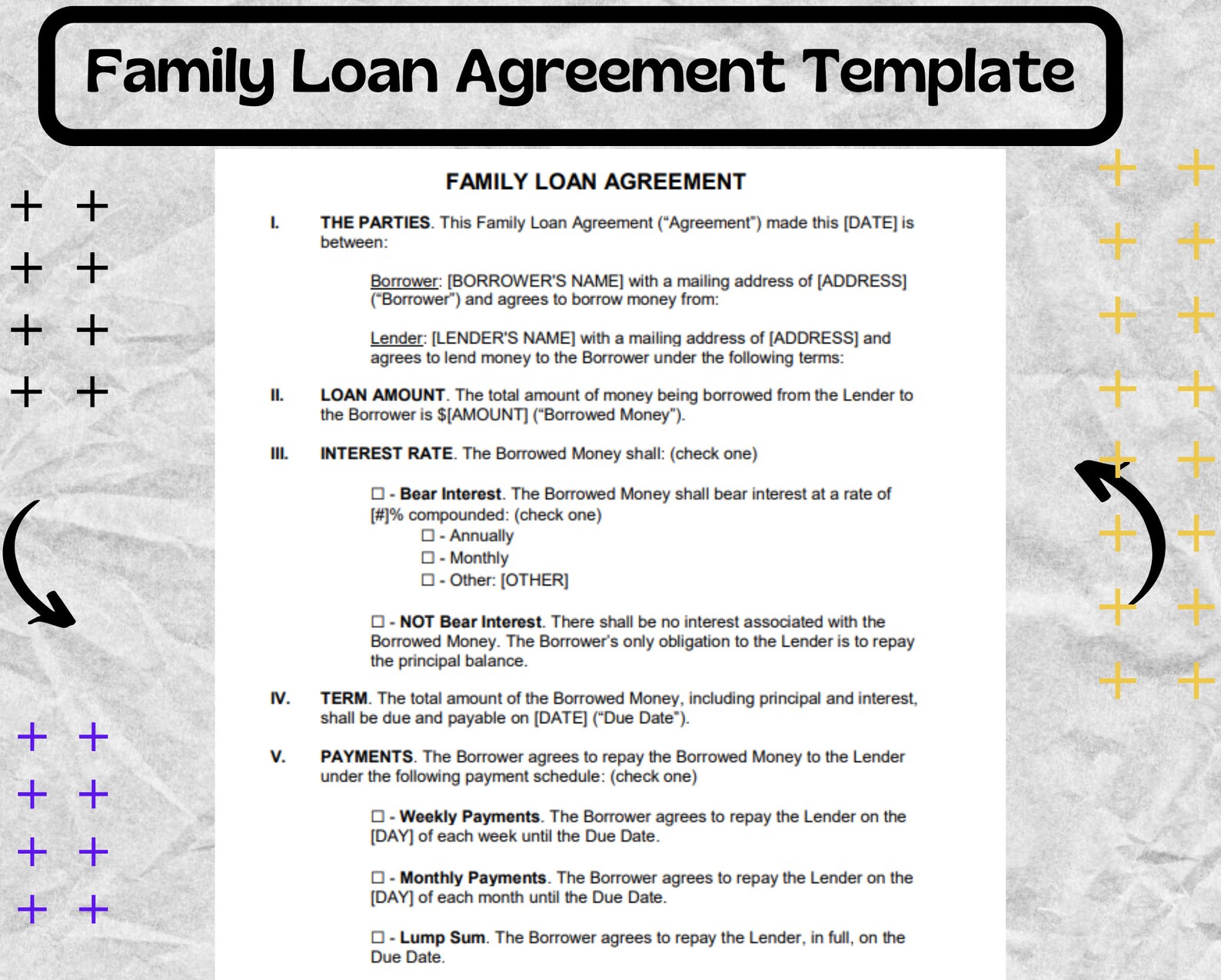 Image 5 for Family Loan Agreement Template Free