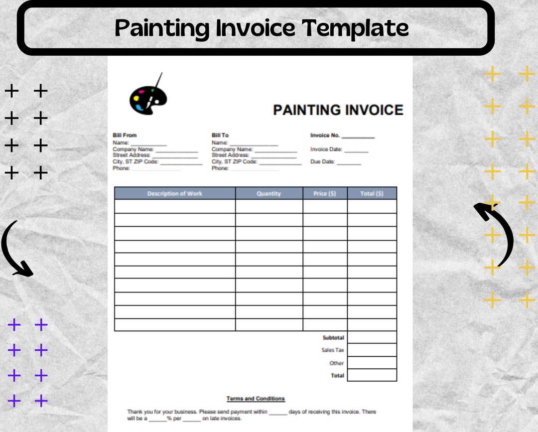 Painting Invoice Template Painting Invoice Form Painting Etsy Painting Invoice Template Painting Invoice Form Painting Etsy