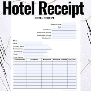 Hotel Receipt - Hotel Receipt forms - Hotel Receipt Template