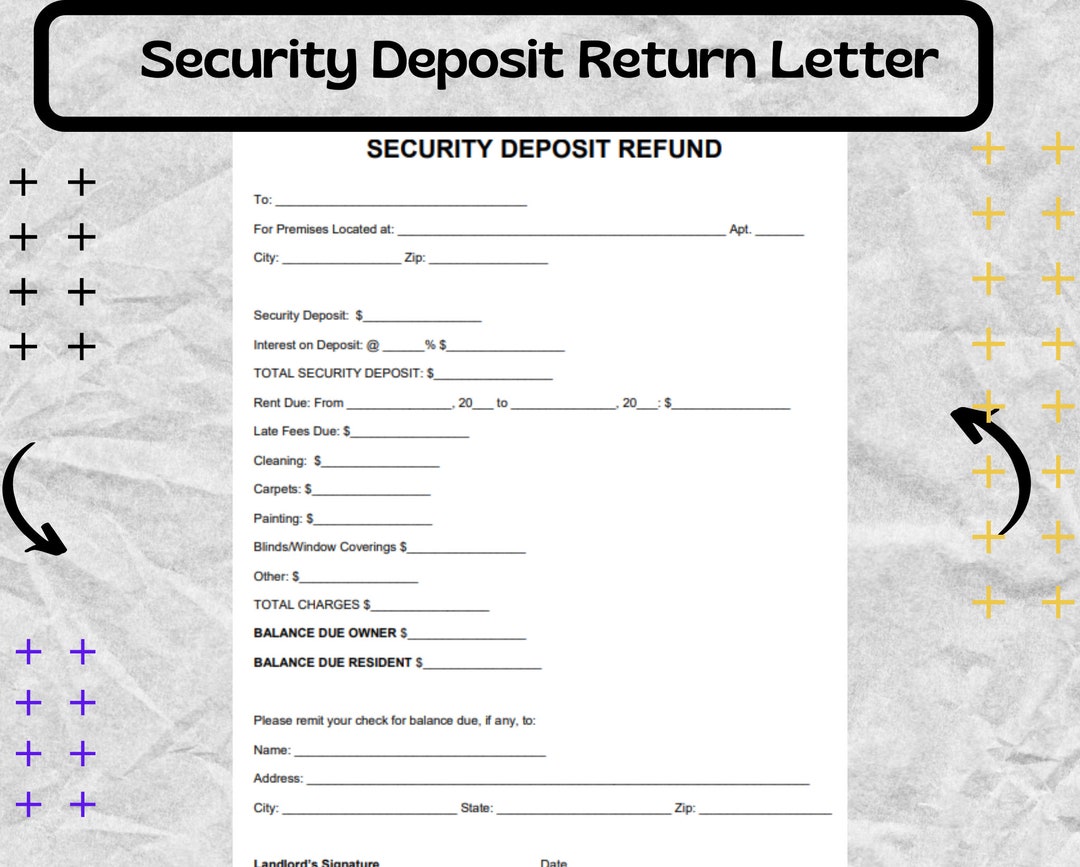 Security Deposit Return Letter Security Deposit Return Letter Form