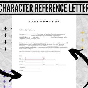 Court reference letter , Court reference letter form , Court reference letter template, Character Reference Letter form