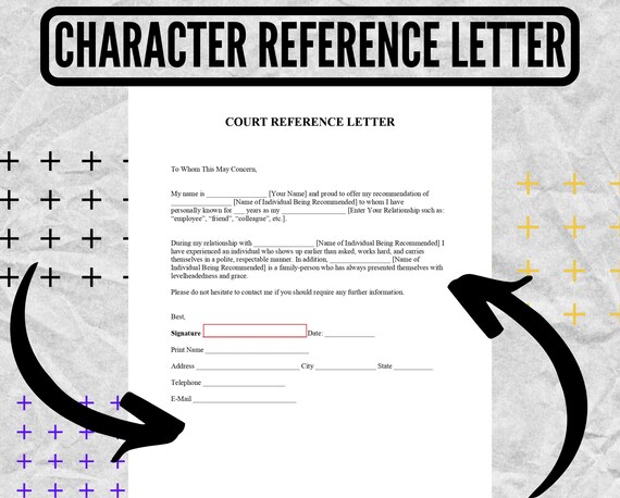 Court Reference Letter Court Reference Letter Form Court Etsy