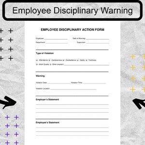 Employee Disciplinary Warning Employee Write up Disciplinary Form ...