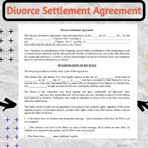 Accordo di divorzio, modulo di accordo di divorzio, accordo matrimoniale, documenti di divorzio, decreto definitivo di divorzio, contratto di divorzio