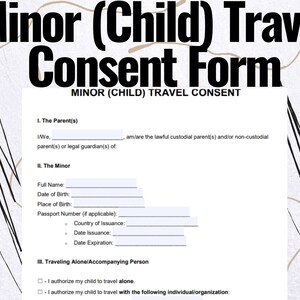 Minor (Child) Travel Consent - Minor (Child) Travel Consent Form - Minor (Child) Travel Consent  template