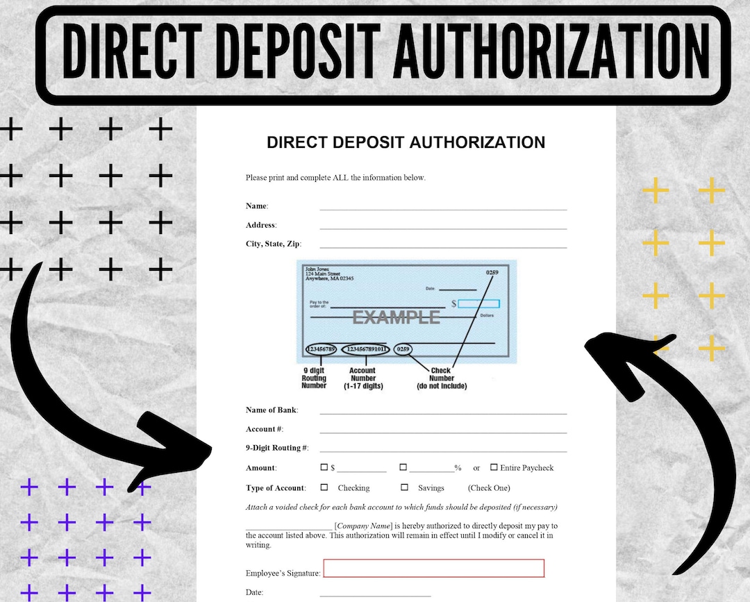 Direct Deposit Authorization Direct Deposit Authorization Form Direct